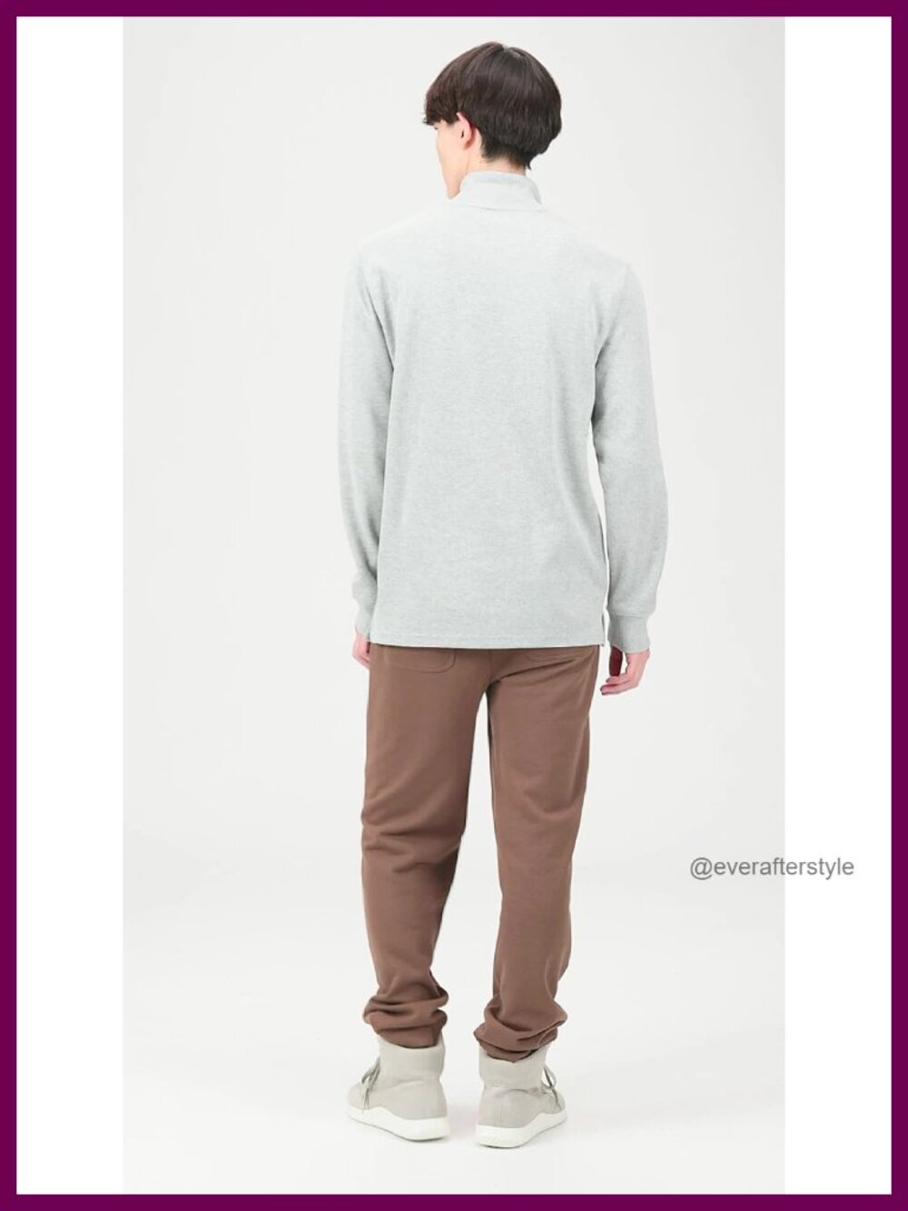 Men's Quarter-Zip French Rib Mock Neck Pullover Sweater Casual - Picture 6 of 6